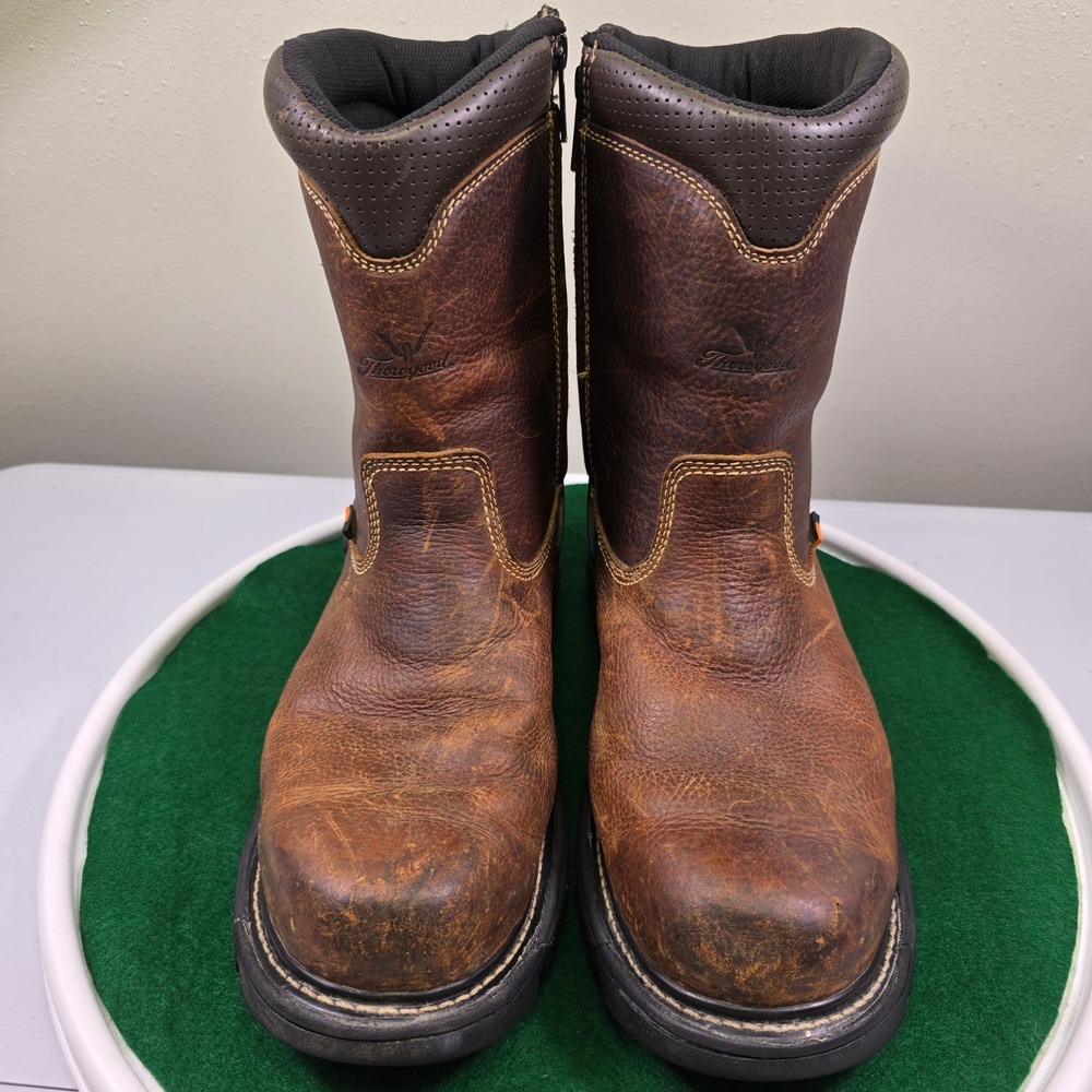 Thorogood Gen-flex2 Work Boots Mens 13M Brown Leather Side Zip 814-4440 Slip On